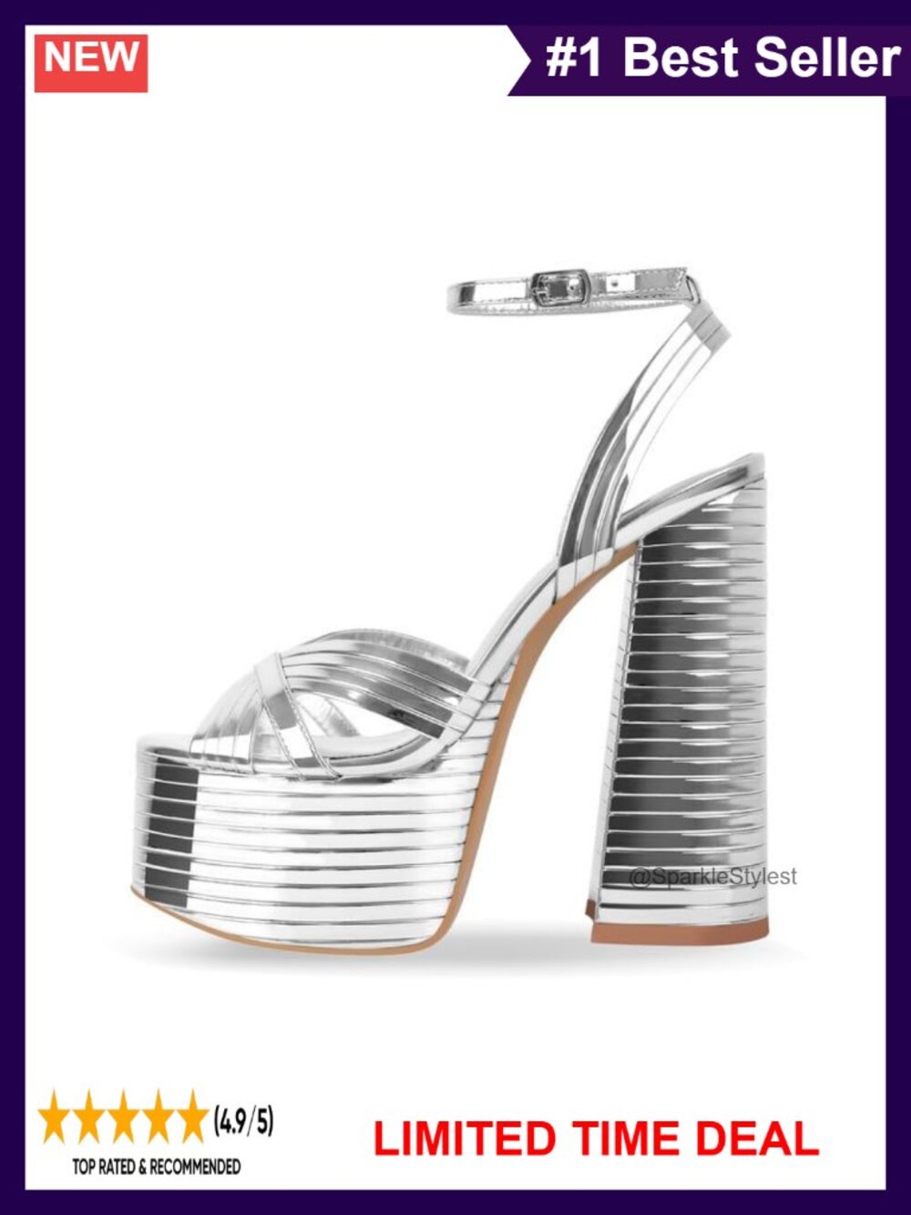 Platform Heels for Women Ankle Strap Chunky High Heel Sandals